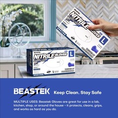 Beastek Nitrile Exam Gloves, 4.0 Mil 100 Pcs Medium, Medium (Blue Violet)