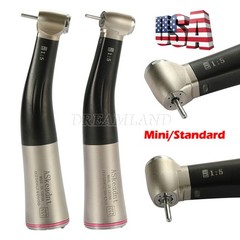 1-10 x Dental LED 1:5 Contra Angle Fiber Optic Handpiece Mini / Standard Head