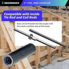Sandbaggy 1″ Coil Rod Coupler – Round Threaded Coupling Nuts