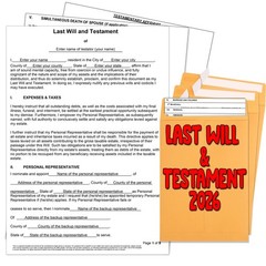 2026 3 Pack Last Will and Testament Kit: Blank Legal Last Will Testament Forms,
