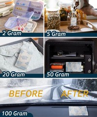 5 Gram (50 Pack) Color-Indicating Silica Gel Packets, Each 5 Pack Individuall…