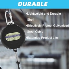 30ft Self Retracting Lifeline, Heavy Duty 30′ Self Retracting Lifeline with S…