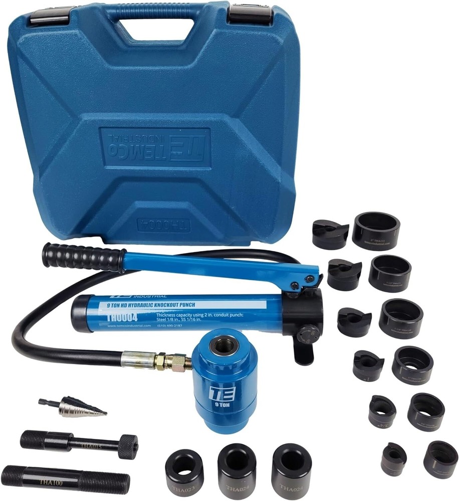 TEMCo 2″ HYDRAULIC KNOCKOUT PUNCH Electrical Conduit Hole Cutter Set KO Tool Kit