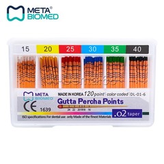 META GUTTA PERCHA POINTS .04 SPECIAL TAPER #15-40 COLOR CODED 60/BOX DENTAL