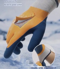 High Visibility Waterproof Insulated Coated Cold Weather Winter WORK GLOVES LRG