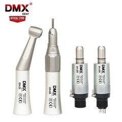 DMXDENT Dental Slow Low Speed Handpiece Straight Contra Angle Air Motor 4/2Holes