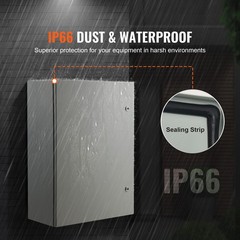 27.6 x 19.7 x 9.8 in Cold Rolled Steel Electrical Enclosure Box Wall Mounted