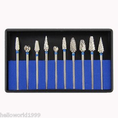 10pcs/Set Dental Tungsten Carbide Burs Plaster Alloy Acrylic Drill Polisher