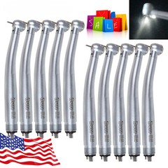 1-10X Dental Fiber Optic E-generator LED High Speed Handpiece Triple 4HOLES Dr