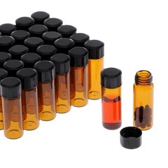 100pcs Amber Glass Vials 4ml with Screw Caps-Small Storage Containers for Liquid