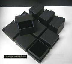 Ring Box jewelry displays 10 Matte Black 2″ cardboard ring gift boxes JD041