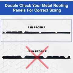 Duco USA-Made Classic Rib Foam Closure Strips 3ft Long, 9″ Outer, Black