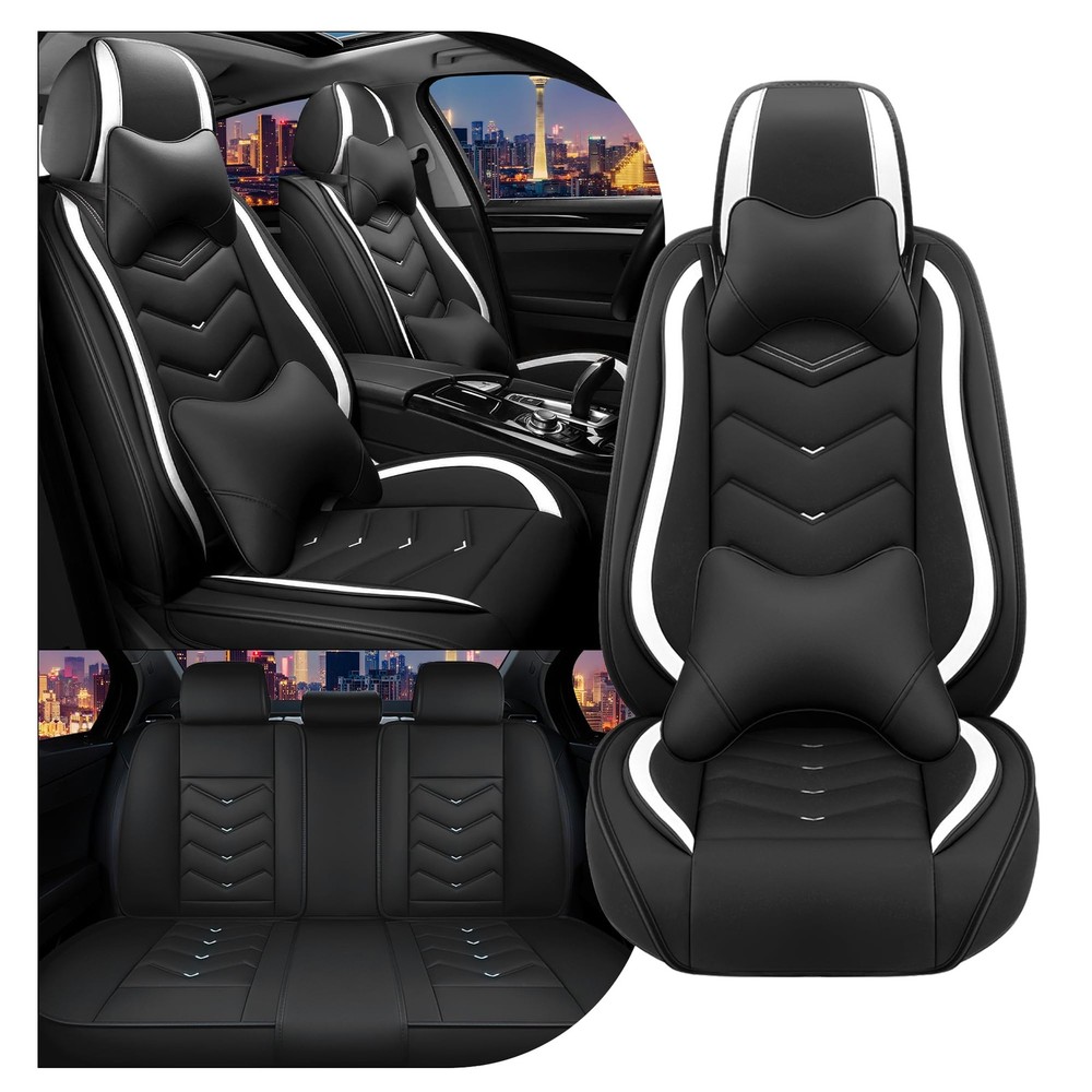 Car Seat Covers Mercedes GLE 450 2020-2026 Luxury Nappa Leather Set Black White