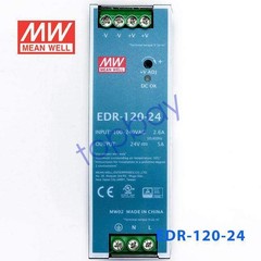 Mean Well EDR-120-24 Single Output Industrial Power Supply 120W 24V – DIN Rail