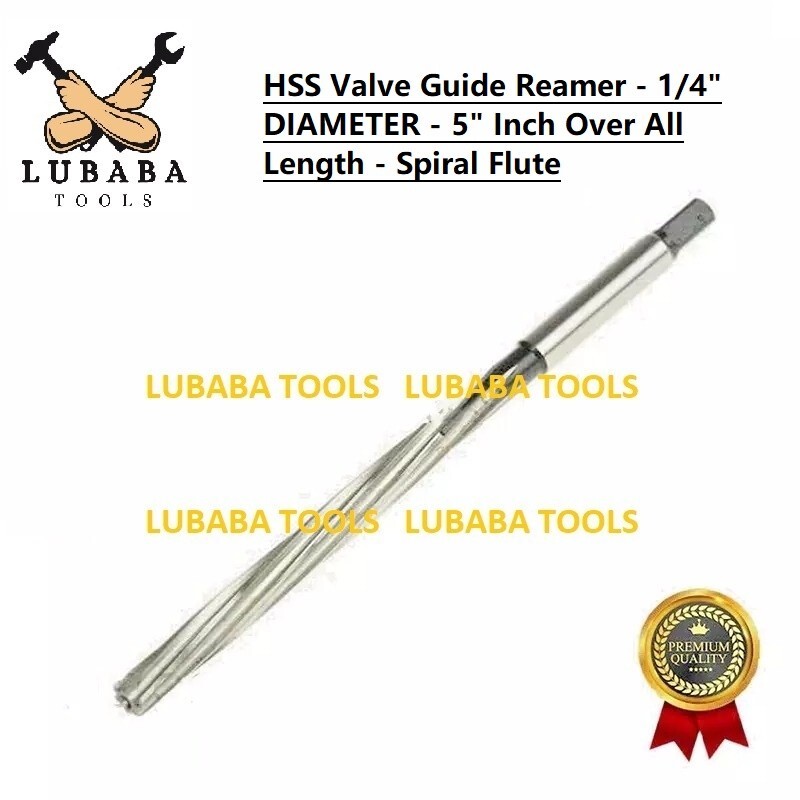 HSS Valve Guide Reamer – 1/4″ DIAMETER – 5″ Inch Over All Length – Spiral Flute