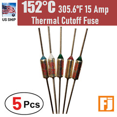 5 Pieces Thermal Fuse Cutoff RY TF | 152°C 305.6°F | 15Amp | 250V A31 | US Ship