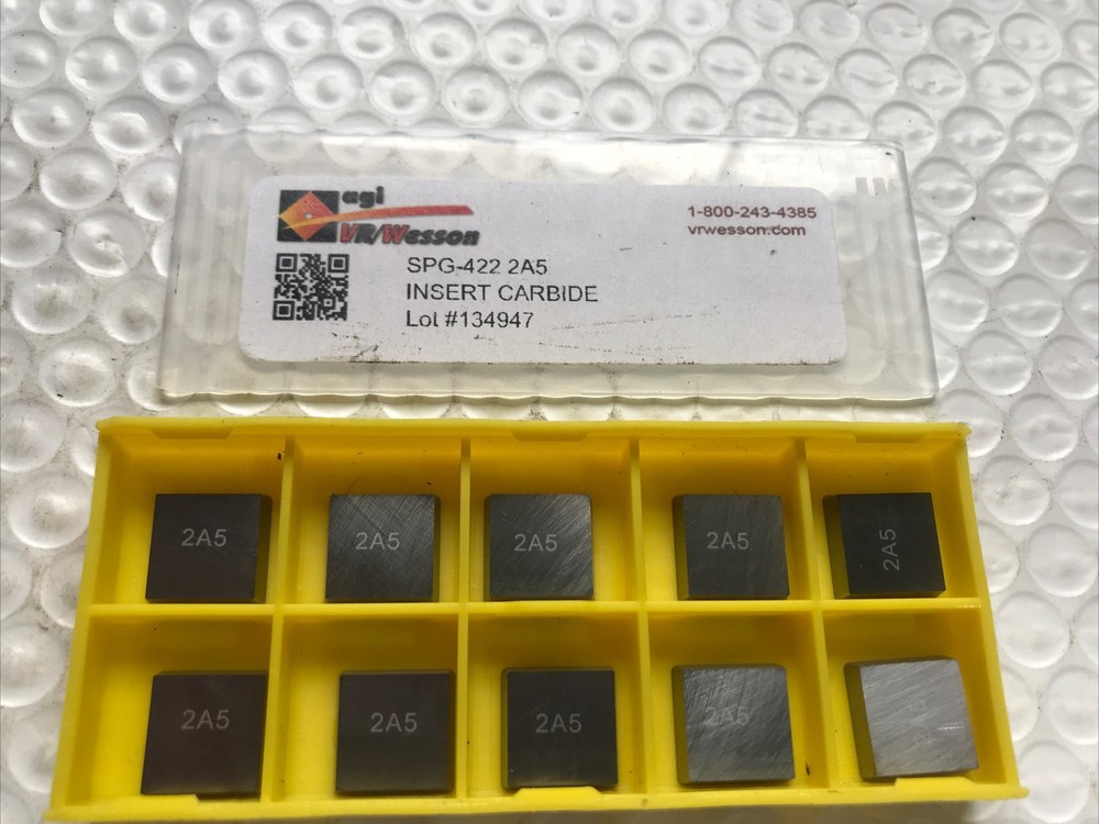 Qty. 10, VR/Wesson SPG422, 2A5 Carbide Turning Inserts. SPG-422 New!!