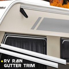 Blulu 4 Pcs 164″ L Aluminum RV Rain Awning Gutter Trim with Screws Roof Rain …