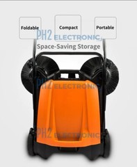 SM650 27.5″ Manual Push Powered Floor Sweeper, Triple Brushes,Indoor and Outdoor