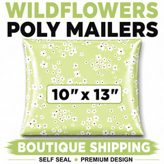 Wildflowers Poly Mailers 10×13 Designer Shipping Bags Self Seal Cute