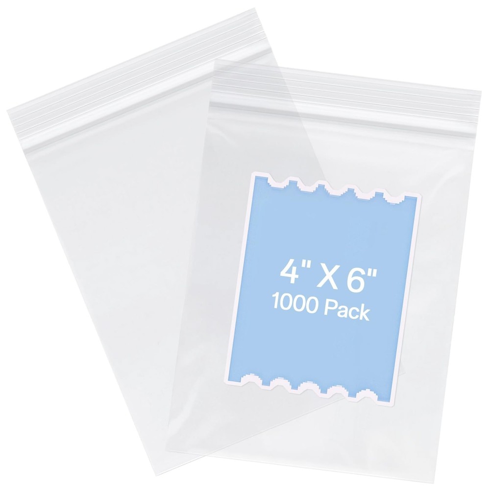joybest 4 X 6 Inch (1000 Pcs) Clear Plastic Bags, Reclosable Zipper Poly Bags…