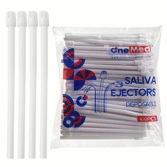 500(5 Bags) WHITE/WHITE Dental Saliva Ejectors Evacuator Disposable Suction Tips
