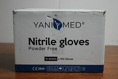 Nitrile Powder Free Gloves Size Medium 1 Case/ 10 Boxes/ 1000 Gloves