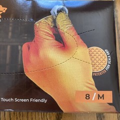 Grippaz Tough&Durable Non Slip Gloves Sz8/ Med Nitrile Disposable 50pcs Fish NEW