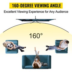 VEVOR Tripod Projector Screen with Stand 60” 4K HD 16:9 Home Cinema Portable