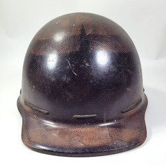 Vintage Brown Fiberglass Hard Hat Safety Helmet
