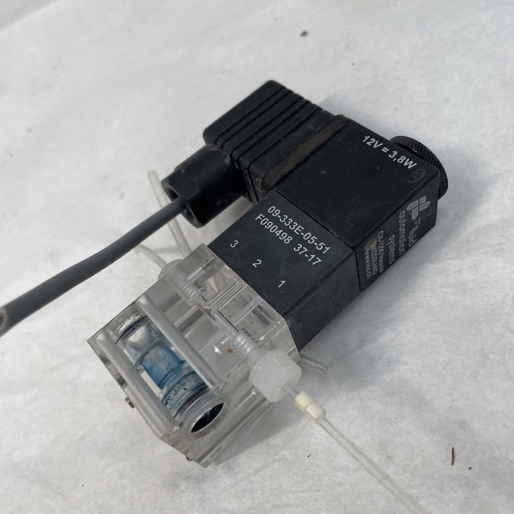 Burkert 09-333E-05-51 Solenoid Valve 12V w/ Flow Block – Swan AMI Analyzer Part