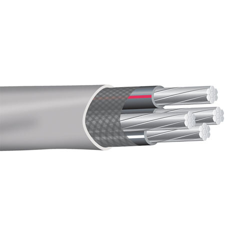 75′ 2-2-2-4 Aluminum SER 100 Amp Service Entrance Cable Gray 600V