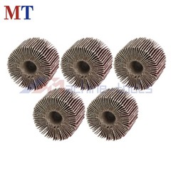 5 Pack Shank Mounted Flap Wheels 120 Grit Aluminum Oxide 1-1/2″x1″x 1/4″