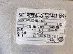 Nord SK63L/4 CUS SK071.1Z-63L/4 Gearmotor+ Reducer 0.25HP 1680 RPM 4.80:1 Ratio