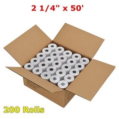 200 Rolls 2 1/4″x 50′ Thermal Paper Verifone Vx520 Ingenico ICT220 ICT250 FD400
