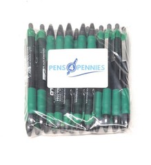 20ct Lot Misprint Click Pens MAXGLIDE Hub Pen Thick Rubber Grip GREEN w/BLUE INK