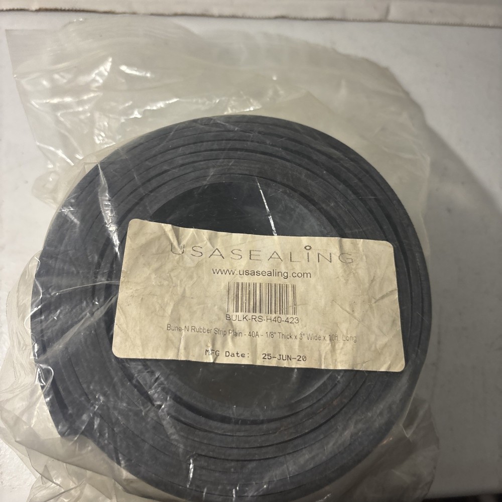 USA Sealing Bulk-Rs-H40-423 Rubberstrip, Buna-N, 10Ftl, 3Inw, Bulk-Rs-H40-423