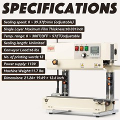 U.S. Solid Continuous Automatic Sealing Machine Counting Printing Liftable