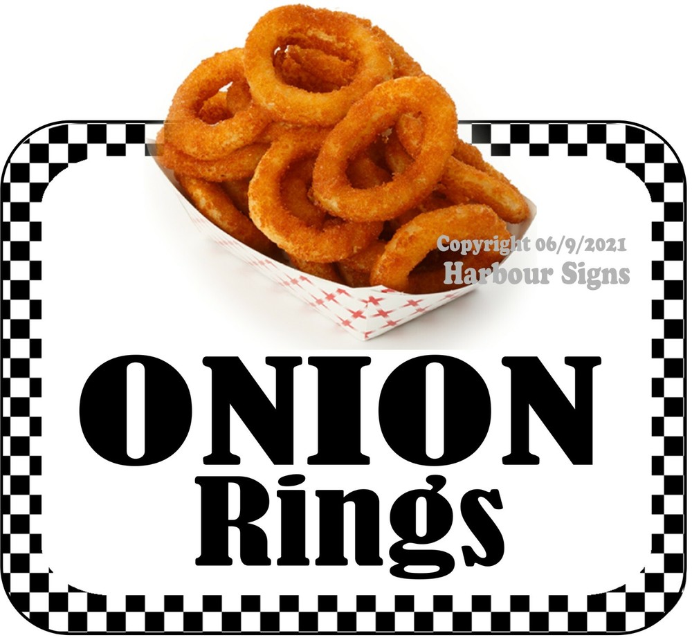 Onion Rings DECAL Food Truck Concession Vinyl Sign Sticker bw