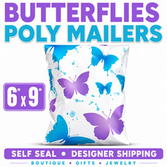 Butterflies Poly Mailers 6×9 Self Seal Designer Boutique Shipping Bags