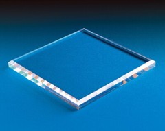 Clear Acrylic Square Beveled Display Base, 6″ W x 6″L x 1/2″ H