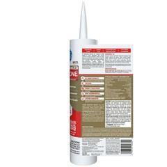 GE Advanced Silicone Caulk for Kitchen & Bathroom, White, 10 fl oz Cartridge, 1