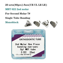 20 sets Dental Orthodontic Buccal Tube 1st 2nd Molar MBT Roth 022 Bondable Tubes