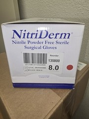 NitriDerm Nitrile Powder-Free Sterile Surgical Gloves Size 8.0, MPN 135800