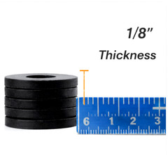 3/4″ ID x 1 1/4″ OD x 1/8″ Thick Black Rubber Flat Washers Various Pack Sizes