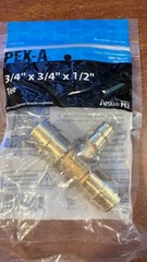 Apollo 3/4 in. x 3/4 in. x 1/2 in. Brass PEX-A Barb Reducing Tee Fitting