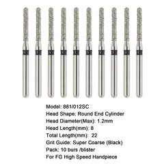 Dental Diamond Burs FG Long Surgical Bur Round Ball Taper Bur 368 801 850 856
