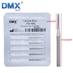 DMXDENT FG169L 21mm Carbide Burs Burr Friction Grip For High Speed Handpiece