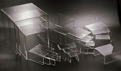 T’z Tagz Any 3-Inch-Deep Clear Acrylic Riser Display Stands New 2 Pack Variation