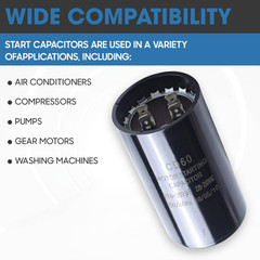 216-259 Uf/Mfd 220-250 VAC ±20% CD60 round Motor Start Capacitor 50/60 Hz AC Ele